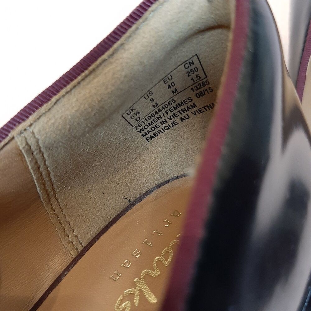 Clarks Artisan Pumps Black Red Women Size 9 Tarah Rosie Block Heel Shoes Tassel - Picture 4 of 7